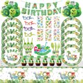 thumbnail image 2 of Decoración de dinosaurios para fiesta de cumpleaños, vasos de papel, platos, mantel, Fondo de paja, vajilla, globos, suministros para fiesta de bebé y niños, 2 of 5