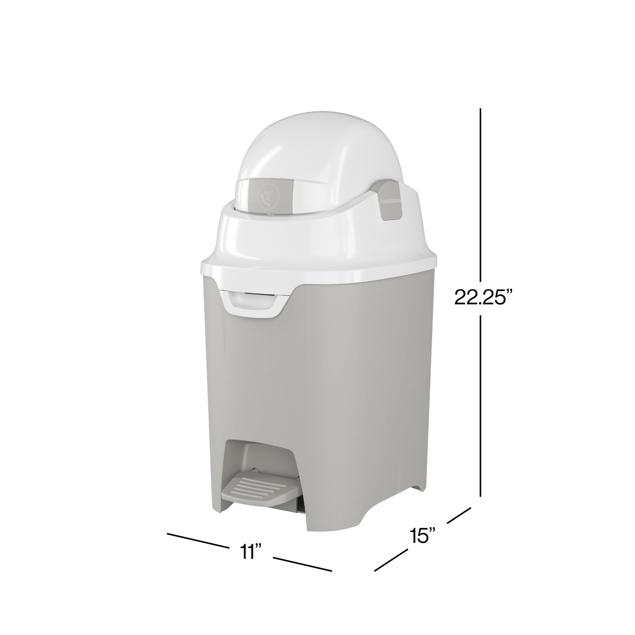 Foundations Premium Hands-Free Small Diaper Pail