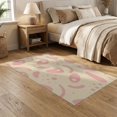 thumbnail image 2 of ODIKA 5'x7' Blush Pink Abstract Lets Play Checkers Washable Area Rug Modern Graphic Design With Playful Shapes And Retro for Dining Room, Under Table, Home Office, Non-Slip Chair-Friendly, 2 of 7