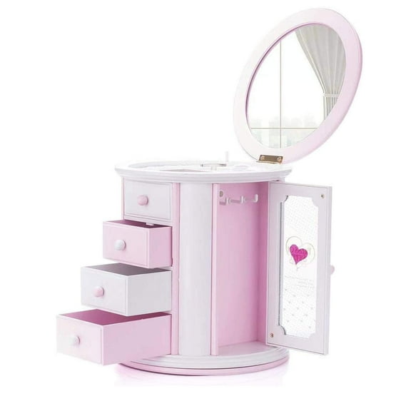 Hinzonek Girls Musical Jewelry Box Necklace Storage Case Cute Kids Jewelry Box for Little Girl Toddler Children Jewelry Organizer Box Gift Child Music Jewelry Box