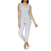 U.S. Polo Assn. Women's and Women's Plus Tank Top and Capri Jogger Logo Sleepwear Set, 2pc.