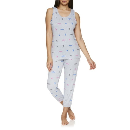 U.S. Polo Assn. Women's and Women's Plus Tank Top and Capri Jogger Logo Sleepwear Set, 2pc.