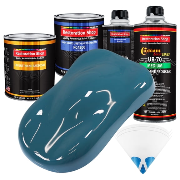 Medium Blue Quart URETHANE BASECOAT CLEARCOAT Car Auto Body Paint Kit