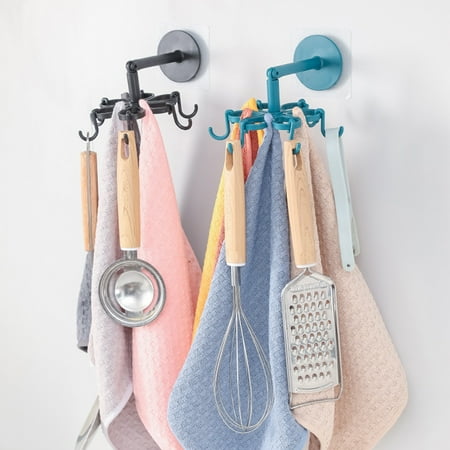 

Storage Rack Adhesive Punch-free ABS 360 Degree Rotating Hanger Hook for Kitchen