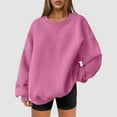 thumbnail image 2 of Siilsaa Lightweight Sweatshirts for Women Womens Sweatshirt Casual Long Sleeve Crewneck Lightweight Pullover Tops Loose Sweatshirts Pink,S, 2 of 5