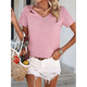 thumbnail image 5 of Tops con Escote en V y para Mujer, Camisetas de Verano, Camisetas Informales Lisas de Corta, Camisetas Rosas S, 5 of 10