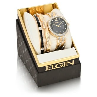 Elgin Adult Male Gold Metallization Case and Genuine Diamond Dial