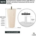 thumbnail image 5 of 4 inch Unfinished Ash Wood Furniture Legs, LAVANE Set of 4 Mid-Century Modern Pyramid Wooden Replacement Feet with Pre-Drilled 5/16 Inch Bolt & Mounting Plate for Sofa Couch Bed Armchair Ottoman, 5 of 6