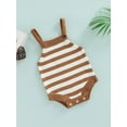 thumbnail image 3 of Franhais Baby Boy Girls Suspender Jumpsuit Casual Striped Newborn Infant Sleeveless Knitted Romper, 3 of 9