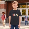 thumbnail image 2 of Kids Back To School Graphic Short Sleeve T-Shirt, Unisex Crew Neck Cute School Supply Print Casual Tee for Boys Girls Daily School Outdoor Wear(Black,8-9 Years), 2 of 5