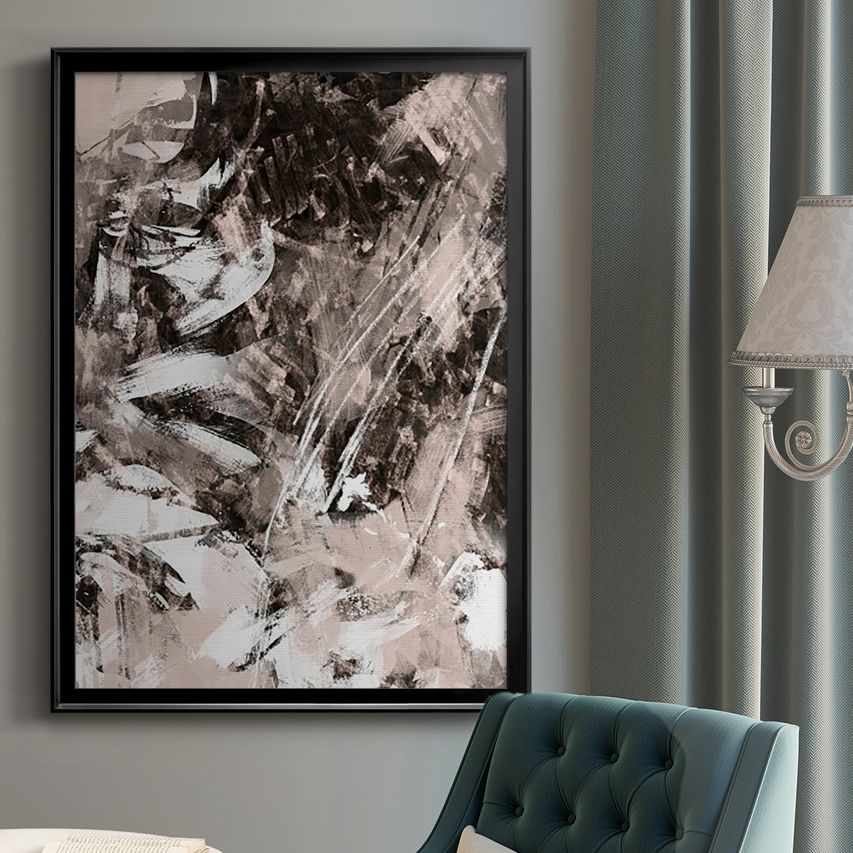 Blush Blackboard II Premium Framed Print, in Gold, Black, or Silver - Ready to Hang