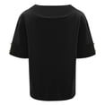 thumbnail image 5 of Women T Shirts Solid Color Linen Loose Top T Shirt Womens Tops Trendy Black L, 5 of 5