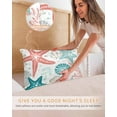 thumbnail image 5 of Hokiten Pillow Cases Queen Size Set of 2, Couch Pillow Covers, Red Teal Starfish Coastal Satin Pillowcases with Zipper for Hair/Skin, Summer Beach Nautical Coral Sea 20x30 Inches, 5 of 6