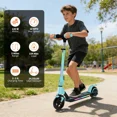 thumbnail image 3 of SIMATE Electric Scooter for Kids Ages 6-14, Lighting Lamp & LED Display,3 Adjustable Speed & Height,Dual Braking System ,Top 10mph & 5 Miles ,130W Motor,Blue, 3 of 9