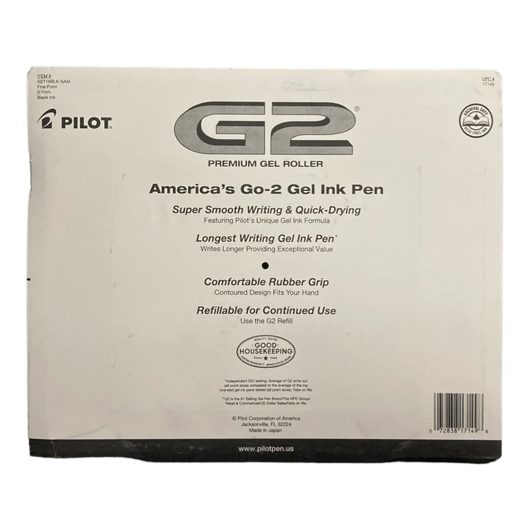 Pilot - G2 Gel Roller Ball Retractable Fine Black Ink - 16 Pens