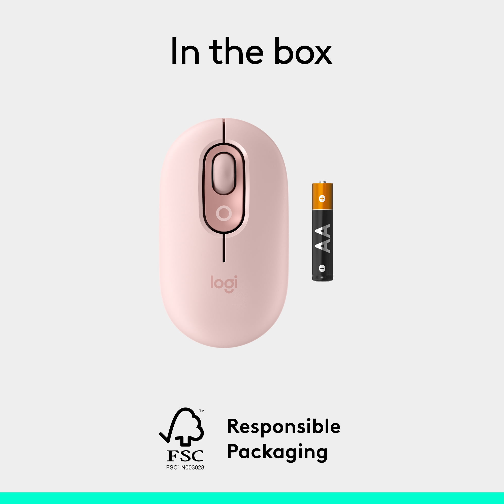 Logitech POP Mouse, Compact and Portable Wireless Bluetooth Mouse With Programmable Buttons, Rose
