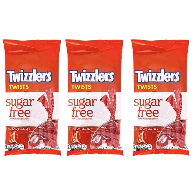 Twizzlers SugarFree Strawberry Twists 5 Ounce, Pack of 3