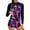 Blue, variant on WOXIHUAN Girls 2 Pieces Rash Guard Swimsuit Long Sleeve Tankini with Shorts Printed Swimwear Purple 8-9 Years