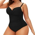 thumbnail image 1 of Daznico Women's Plus Size Solid Color Bikini, Ruched Detail, Underwire with Removable Padded Cups,Size 4XL, 1 of 8