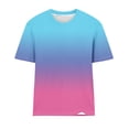 thumbnail image 5 of Ichuanyi Womens Summer Tops Trendy Gradient Color Print Short Sleeve Tshirts Shirts Crew Neck T Shirts Fashion, 5 of 7