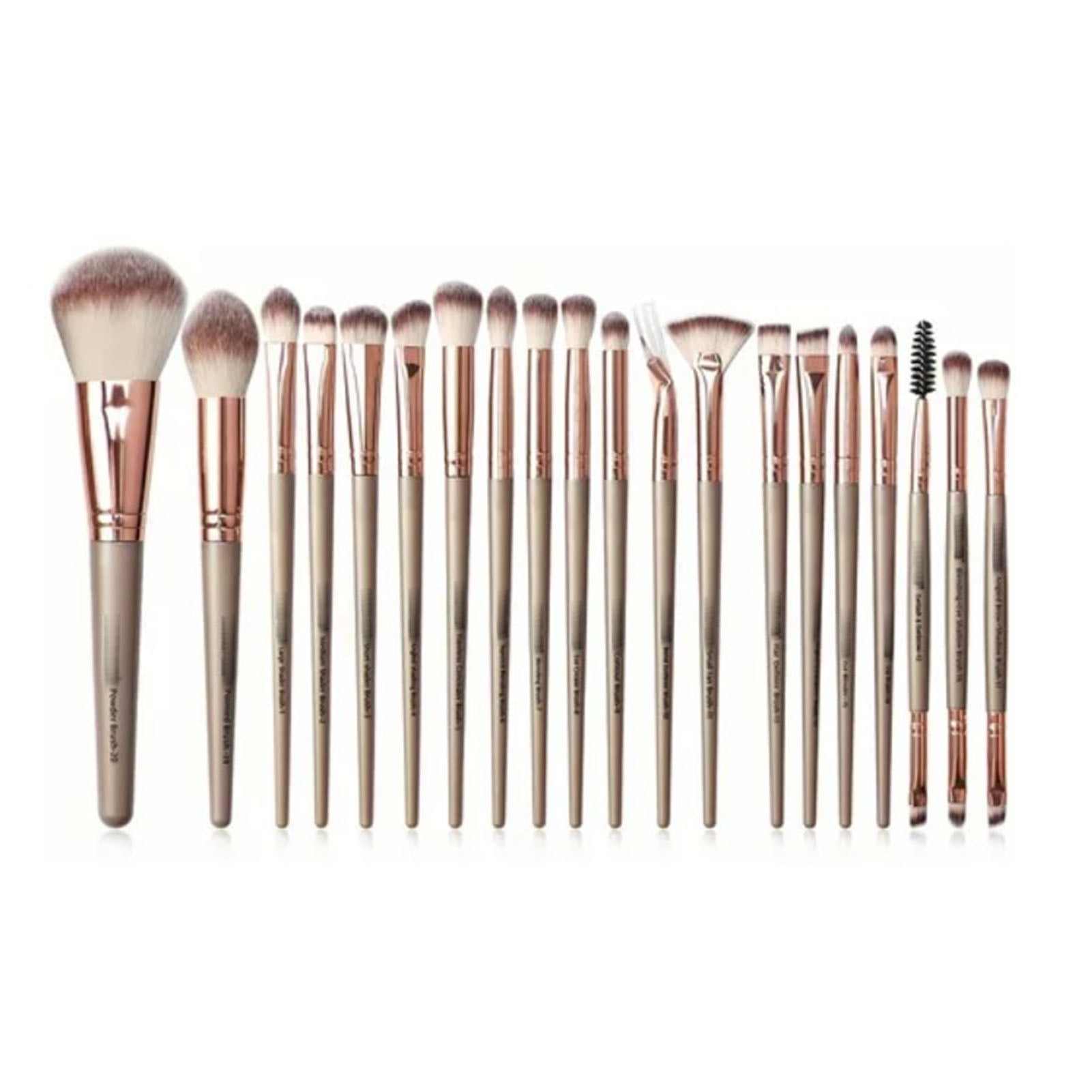 Kit 20 Pinceaux De Maquillage Professionnel - Double Tête - Noir - Pour Tous Types De Peau - Neuf