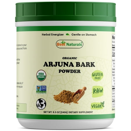 Best Naturals Certified Organic Arjuna Bark Powder 8.5 OZ (240 Gram), Non-GMO Project Verified & USDA Certified (The Best Food Supplement)