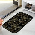 thumbnail image 3 of GZHJMY Bathroom Rugs Mats Non-Slip, Soft Microfiber Absorbent Bath Mats for Shower Bathtubs, Snowflake Golden Black Shiny Indoor Entrance Door Mats Bedroom Laundry 24”x16” Carpet Runner, 3 of 7