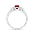 thumbnail image 2 of Angara Natural 1 Ct. Ruby with Diamond Classic Ring in 14K White Gold for Women (Ring Size: 11.5), 2 of 11