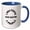 Blue/White, variant on 3drose, Image Text About Coffee and Liking People, 11oz Two-tone Black Mug