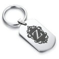 thumbnail image 1 of Stainless Steel Alphabet Letter Z initial Dog Tag Keychain Circle Ring, 1 of 2