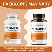 Healblend Organic Turmeric Curcumin with BioPerine Black Pepper - 95% Standardized Curcuminoids High Absorption for Joint Support Supplement, Herbal Formula - 60 Capsules