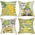 thumbnail image 2 of SZTXJ Autumn Cushion Covers 18" x 18" Set of 4 Outdoor Decor Pillow Case Autumn Lemon Gnome Linen Cushion Cover for Thanksgiving Day, Sofa and Home De, 2 of 5