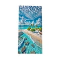 thumbnail image 2 of Amzcrzy Polyester Ocean Elements Beach Towel Oceans-Themed Beach Towel Starfishs Seashells and Sea Turtle Fast-Drying Absorbent Bath Towel Microfiber Beach Towel Non-Functional Blankets, 2 of 6