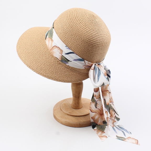 Duoif Sun Hats for Women with Ponytail Hole Beach Hiking Summer Wide Brim Upf 50 Outdoor Protection Foldable Bucket Hat Coffee