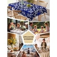 thumbnail image 5 of Blue Boho Floral Table Cloth, Abstract Oriental Bohemian Flower Waterproof Tablecloth for Square Tables, Reusable Washable Fabric Table Cover for Restaurant Kitchen Dining Tables 54"x54", 5 of 6