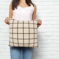 thumbnail image 2 of Linen Buffalo Check Pillow Covers 20x20 Inch Decorative Throw Pillow Cover, Retro Black Lines Grid Pattern Sofa Pillowcases Accent Cushion Case Home Decor Bedroom Living Room, 2 of 6