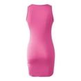 thumbnail image 4 of DGMIOCS Women's Dress Sleeveless Bodice Midi Comfortable Stretchy Fabric Ideal for Daily Wear Hot Pink L, 4 of 5
