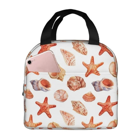 Insulated Lunch Bag for Women Men - Conch Starfish Shells Leakproof Cooler Lunch Box for Women Men  Lunch Tote Bags for Work School Picnic Travel