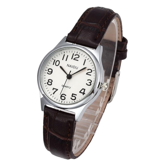 Reloj de Cuero para Mujer, Relojes de Vestir Informales de Moda, Reloj de Pulsera de Cuarzo con números Romanos para Mujer, diámetro de Esfera 28 mm