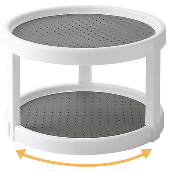 USTOP Lazy Susan Organizer, 2 Tier Non Skid Spice Rack Turntable,360 Degree Rotating Seasoning Organizer, 10-Inch Spinning Organizer for Pantry Cabinet, Kitchen, Countertop, Vanity Display Stand.