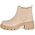 thumbnail image 2 of Jtelle: Dance - Womens Platform Ankle Boots Elastic Chunky Block Heel Chelsea Booties Lug Sole Combat Shoes (L-Wheat SU, 7), 2 of 6