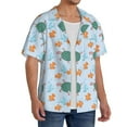 thumbnail image 2 of Uemuo Turtles And Goldfish Pattern Cotton Linen Short Sleeve Shirts,Casual Lightweight Button Down Shirts,Vacation Beach Summer Tops-Medium, 2 of 7
