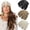 Khaki, Black, White, variant on 3 Pcs Crochet Slouchy Beanie Hat Women Handmade Knit Floral Summer Skull Cap Stretchy Lightweight Cotton Cutout