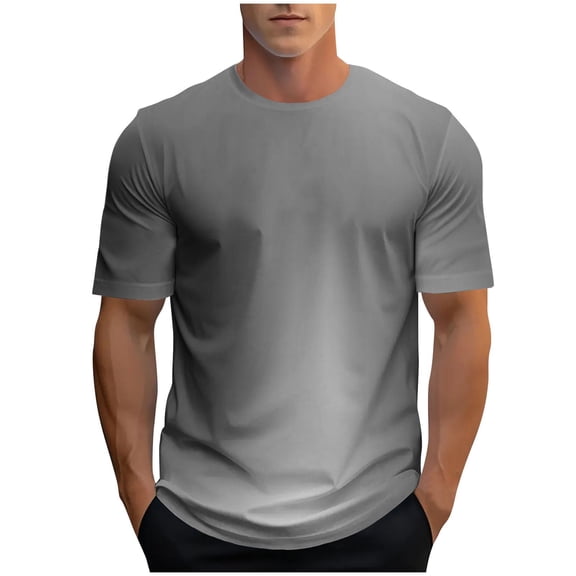 TUOYUAN Mens Gradient Print Short Sleeve T Shirt Casual Summer Top,K,SIZE:XXXXXL