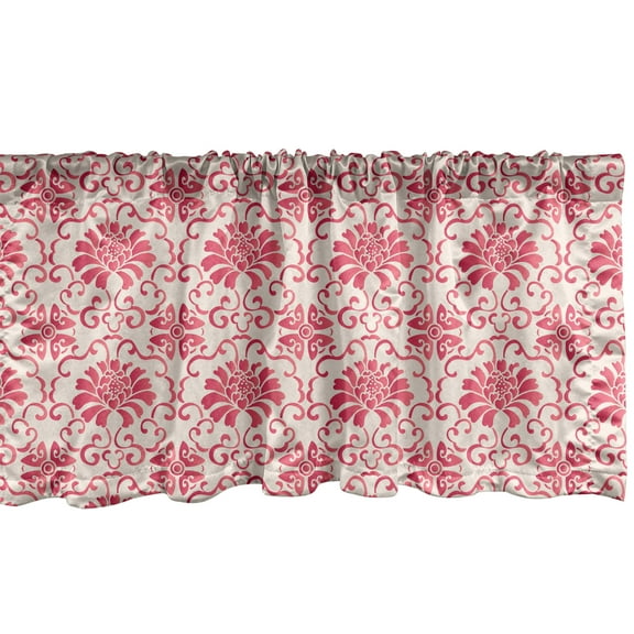 Ambesonne Floral Window Valance, Budding Flowers on Branches, 42" x 12", Pale Grey Charcoal Grey