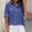 502_Blue, variant on Business Casual Tops for Women Fashion Casual Solid Cotton Linen Pocket Short Sleeve Shirt Summer Tops
