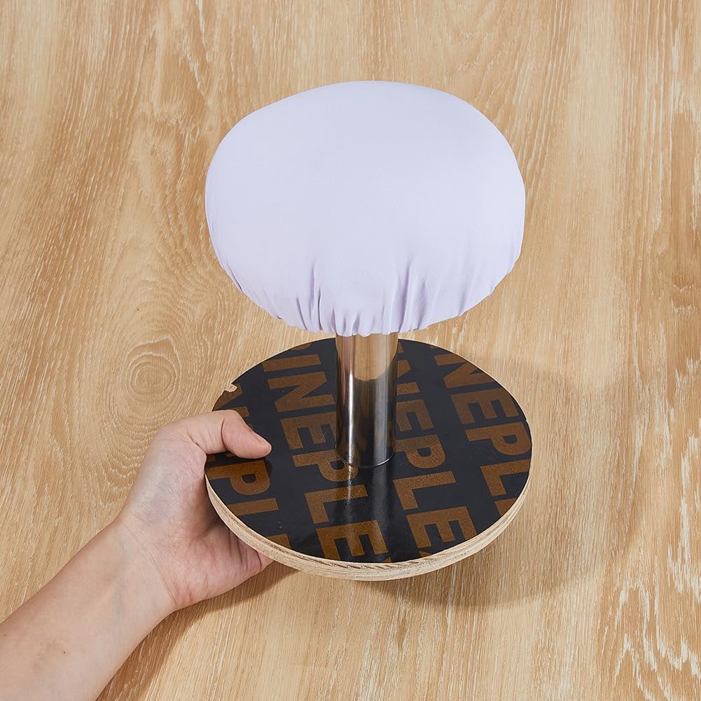 DIY Wooden Ironing Mat Sponge with Cotton Round Stool Portable Small Chest Ironing Board Table Top Flat Round 180x180mm DIY