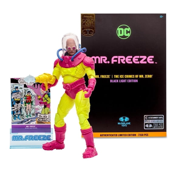 Figura McFarlane Spin Master Mr Freeze Black Light GOLD LABEL 7 pulgadas