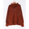 thumbnail image 4 of Sweaters for Women Quarter Zip Striped Sweaters Knitted Warm Pullover Sweaters Shermie, 4 of 7