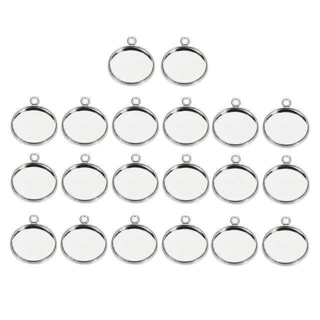 20 Piezas De Un , Bandejas , Ajustes De Blanco, Colgante, Marco De Fotos, Bricolaje, Manualidades, Joyas, Tono P Sunnimix Joyas de cabujón en blanco